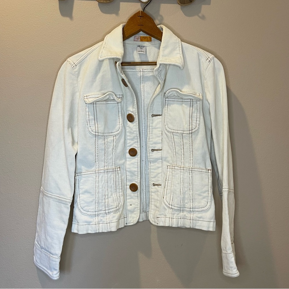 Tulle Cream Corduroy Cropped Jacket Women’s Size L